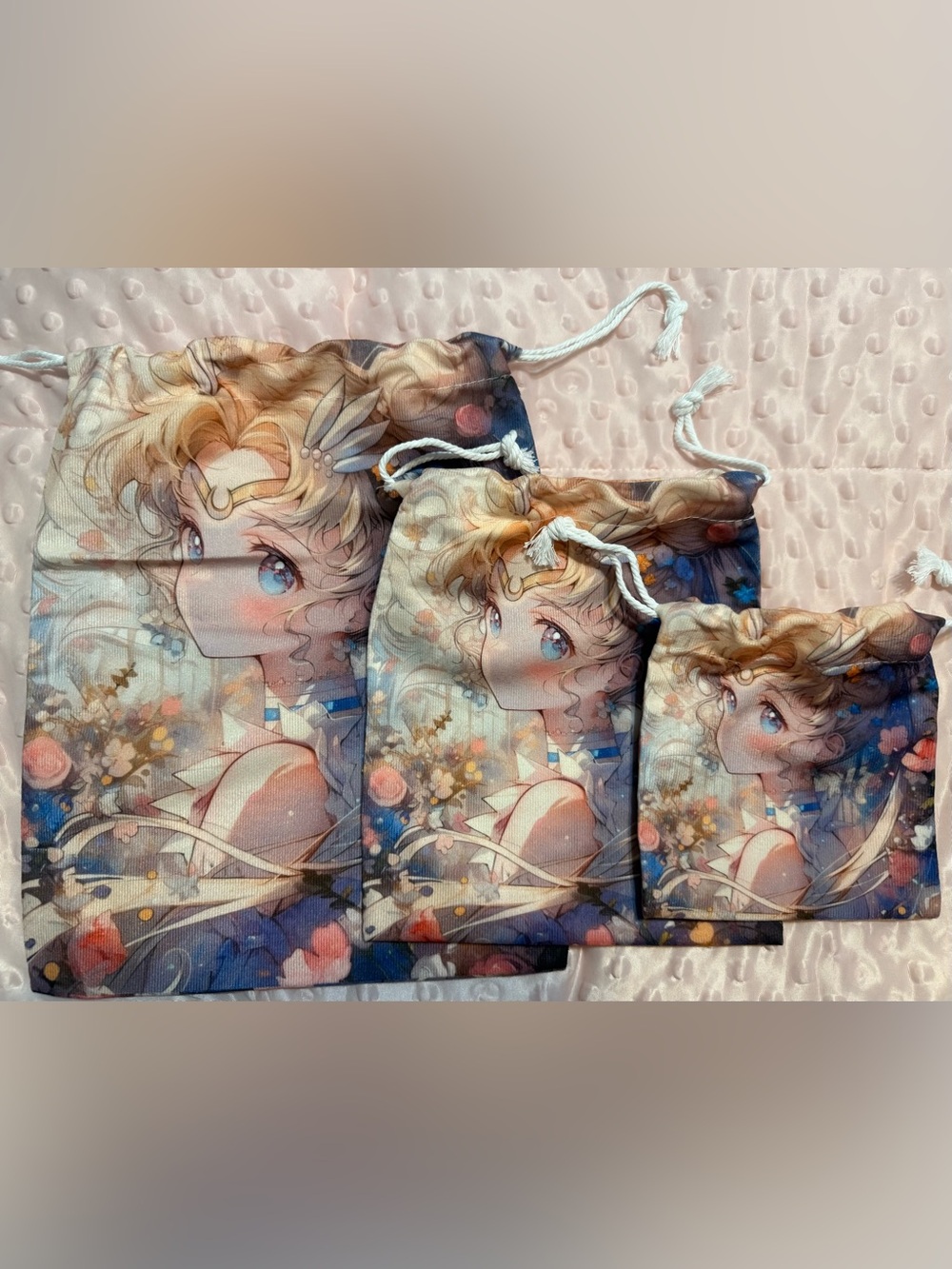 🆕 Nwot Sailor Moon Drawstring Pouch Set